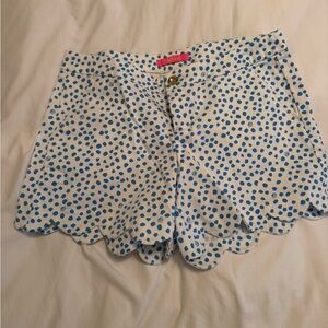 NWT Lilly Pulitzer Buttercup Stretch Shorts sz 10 Zanzibar Blue. Scalloped Hem.